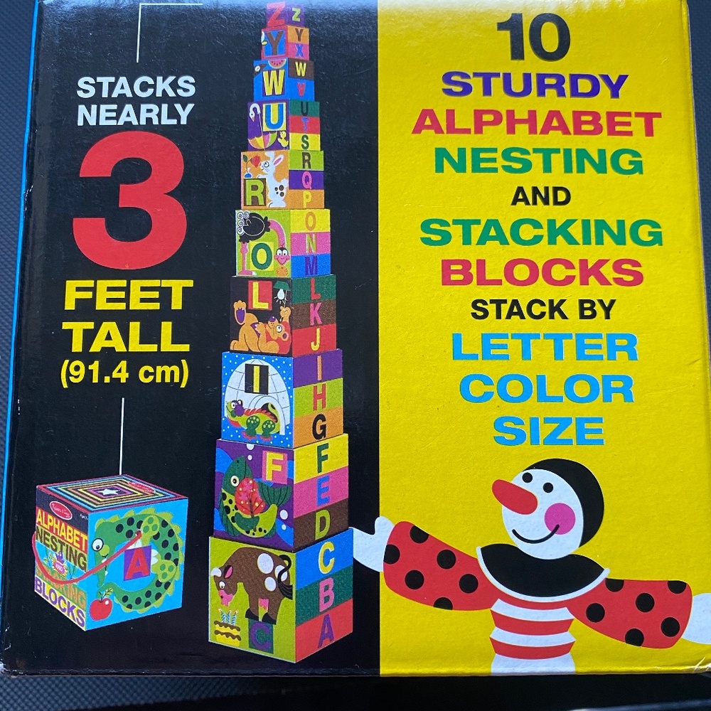 Melissa &Doug 10-piece Alphabet Nesting and Stacking Blocks